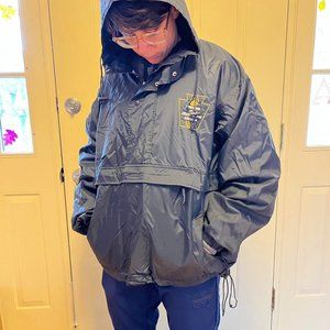 Medium Men's Navy Blue Lined Pennsylvania Windbreaker